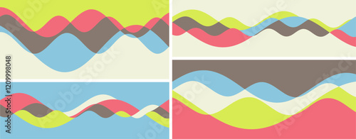 3D abstract wavy background with bright colors. Motion sound wave. Cover design template. 3d vector illustration for banner, flyer, poster or brochure.