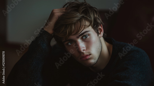 Portrait of  thinking young man