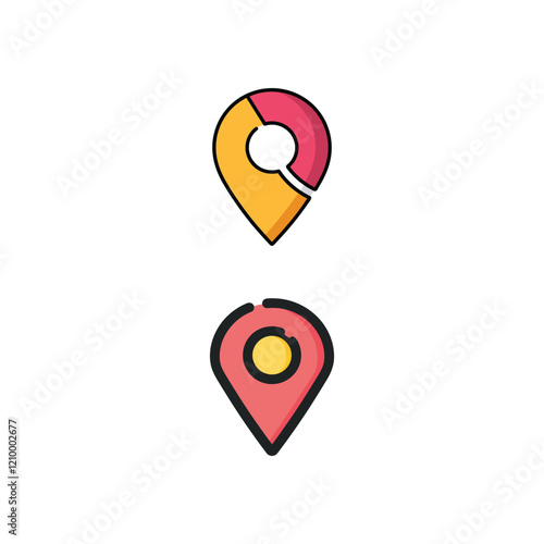 Colorful Location Pin Icons Design Elements,