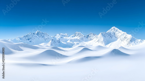 Trübsee seen from Mount Titlis in the Uri Alps in Switzerland