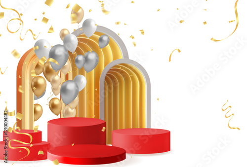 Red curtains realistic illustration.Theater fabric silk decoration for movie cinema or opera hall. Curtains and draperies interior decoration object for theater stage and new year chinese