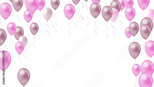 purple balloons fame concept design template holiday Happy Day, background Celebration Vector illustration.