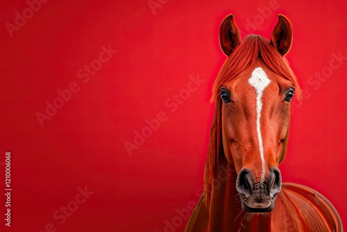 Full-length Depiction of a Majestic Horse in Baroque Art Style With Dark Colors and Dramatic Lighting Emphasizing Its Grace and Power in an Elegant Setting photo