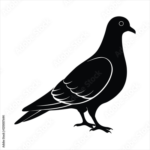  Extinct animal passenger pigeon silhouette vector illustration