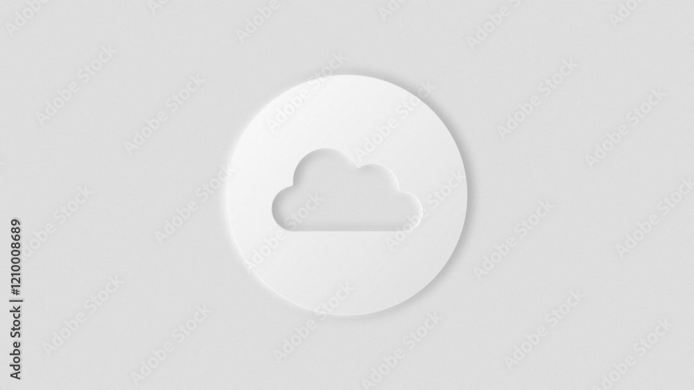 Light and dark neumorphism aesthetic, clean cloud icon. 4k animation, blur and shadows graphics, simple animations. Light and dark neumorphism aesthetic, clean cloud icon. 4k animation, blur and shadows graphics, simple animations.