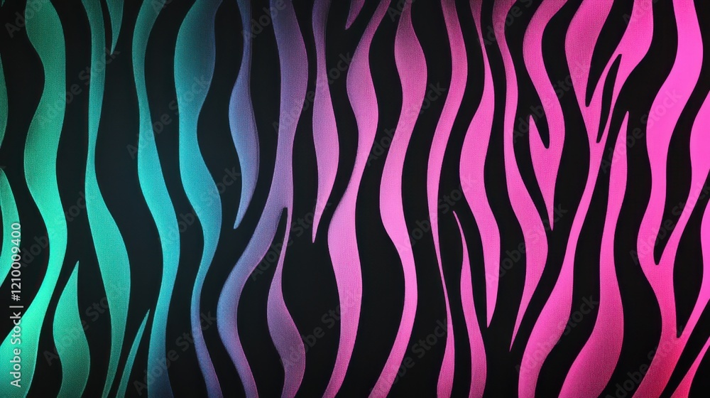 Vibrant zebra stripe pattern in green and pink for background use Vibrant zebra stripe pattern in green and pink for background use