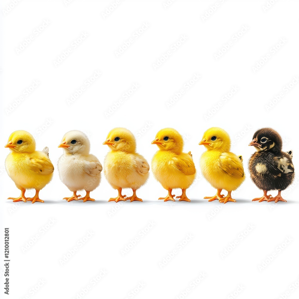 Naklejka premium Six Chicks in a Row.