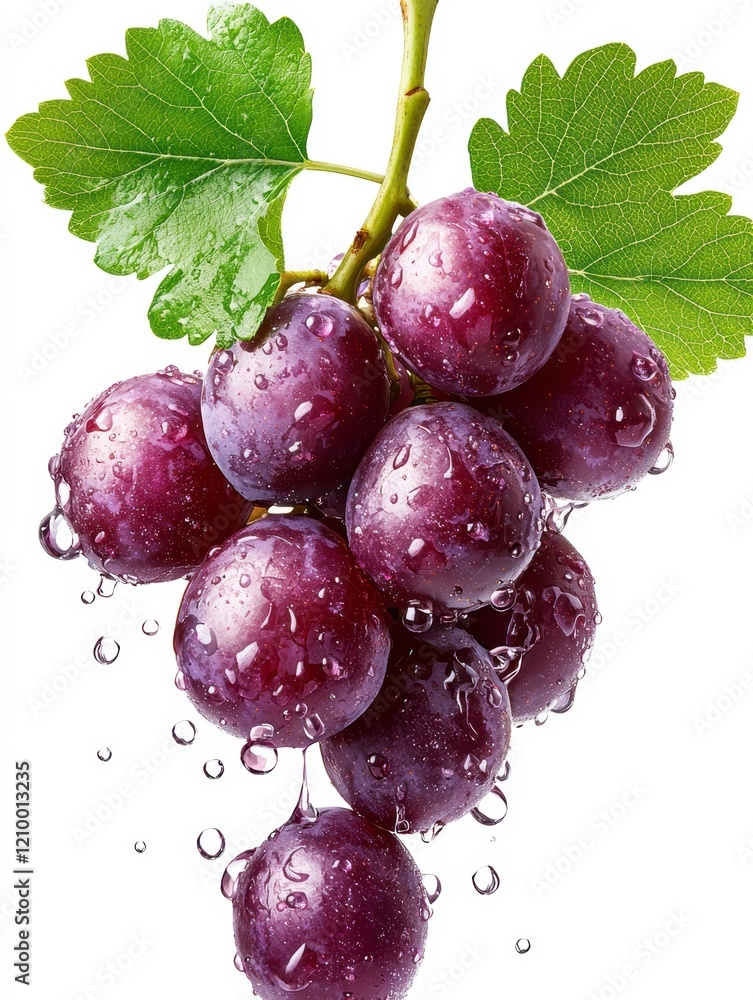 Fototapeta premium Fresh Red Grapes with Water Drops