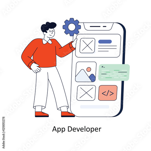 Wallpaper Mural App Developer  Flat Style Design Vector illustration. Stock illustration Torontodigital.ca
