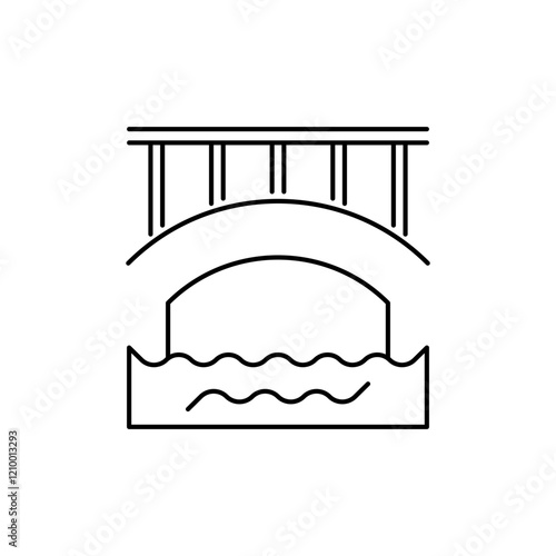 Outline Bridge icon, symbolizes the connection between difficulties and solutions.