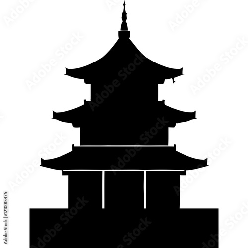 Silhouette of Traditional Pagoda