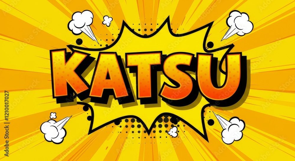 Fototapeta premium Highlight Crispy Katsu Dishes with Vibrant Comic-Style Designs
