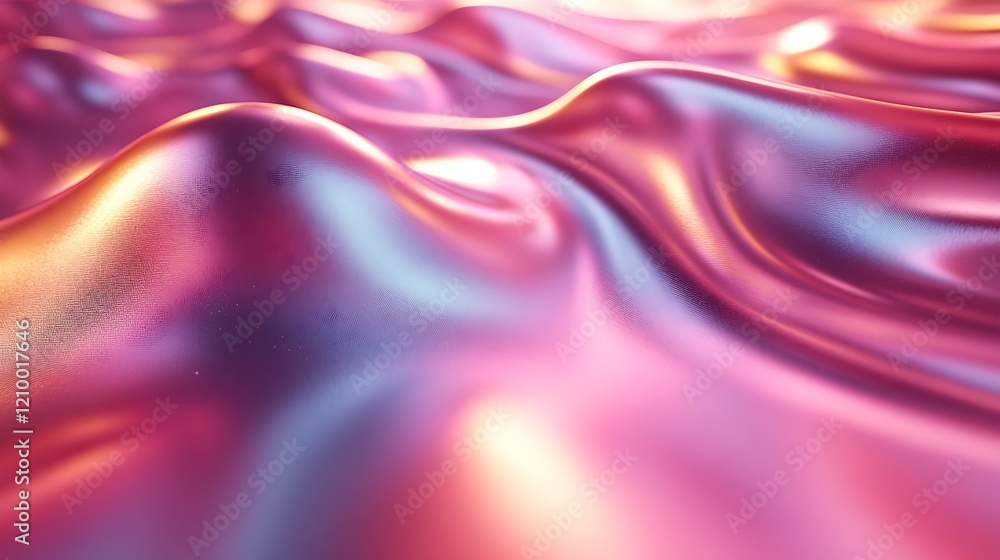 Fototapeta premium Shimmering Abstract Texture: A mesmerizing abstract background featuring iridescent, shimmering waves of liquid, capturing the beauty of fluidity and dynamic color.