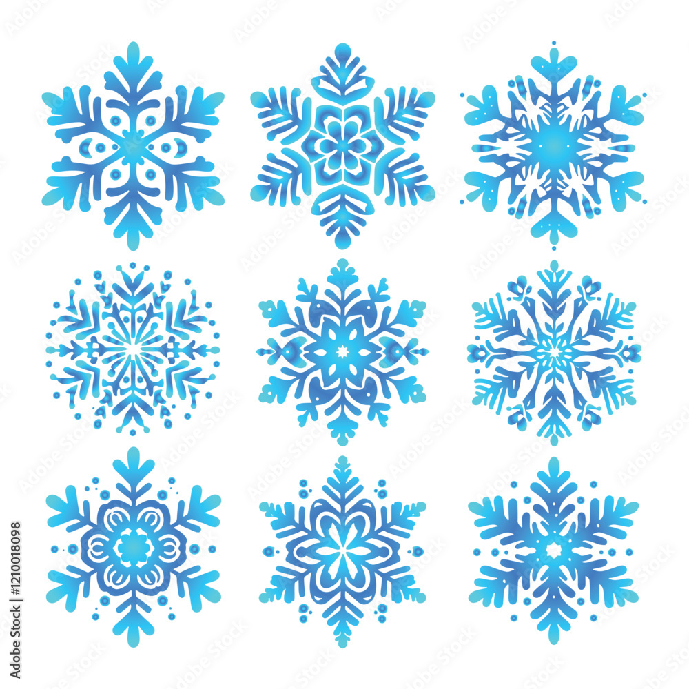 Snowflake vector design on a set with white background Snowflake vector design on a set with white background