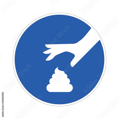 Isolated pictogram sign, clean after your dog, poop scoop instruction for park and public area