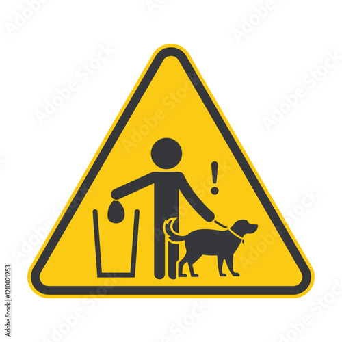 Isolated pictogram sign, clean after your dog, poop scoop instruction for park and public area