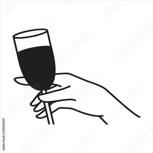 hand holding a glass of champagne