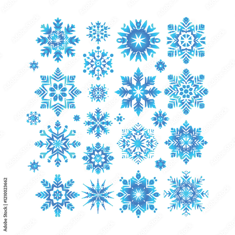 Snowflake vector design on a set with white background Snowflake vector design on a set with white background