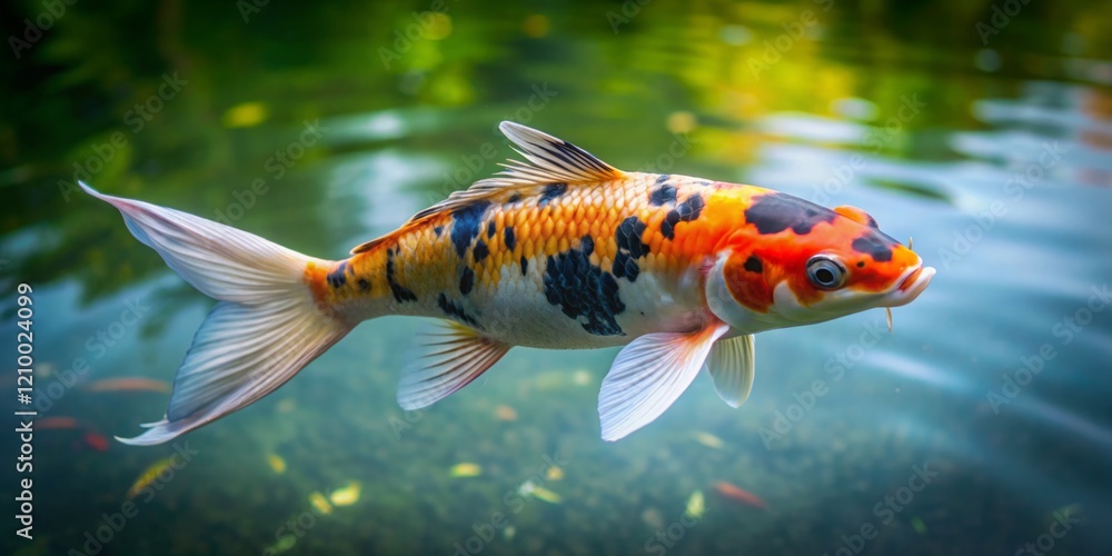 Colorful Koi Fish Swimming in Tranquil Pond Colorful Koi Fish Swimming in Tranquil Pond