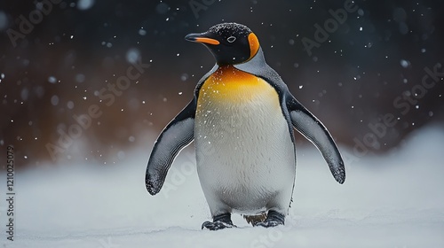 Wallpaper Mural King penguin walking in Antarctic snowstorm Torontodigital.ca