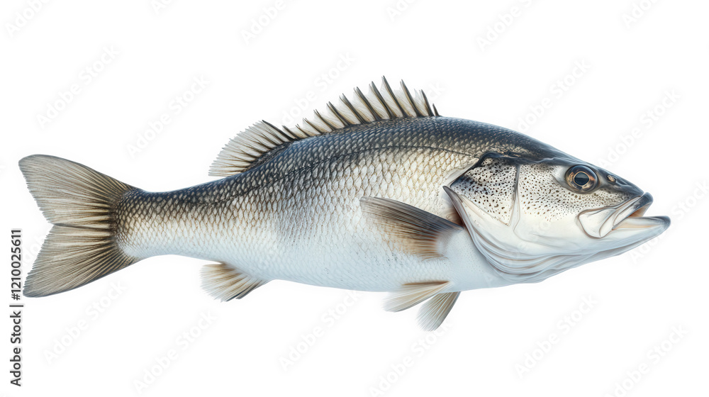 realistic depiction of a fish. specifically a bass. showcasing its detailed anatomy and vibrant colors against a neutral background the purpose is likely educational or illustrative. highlighting the realistic depiction of a fish. specifically a bass. showcasing its detailed anatomy and vibrant colors against a neutral background the purpose is likely educational or illustrative. highlighting the