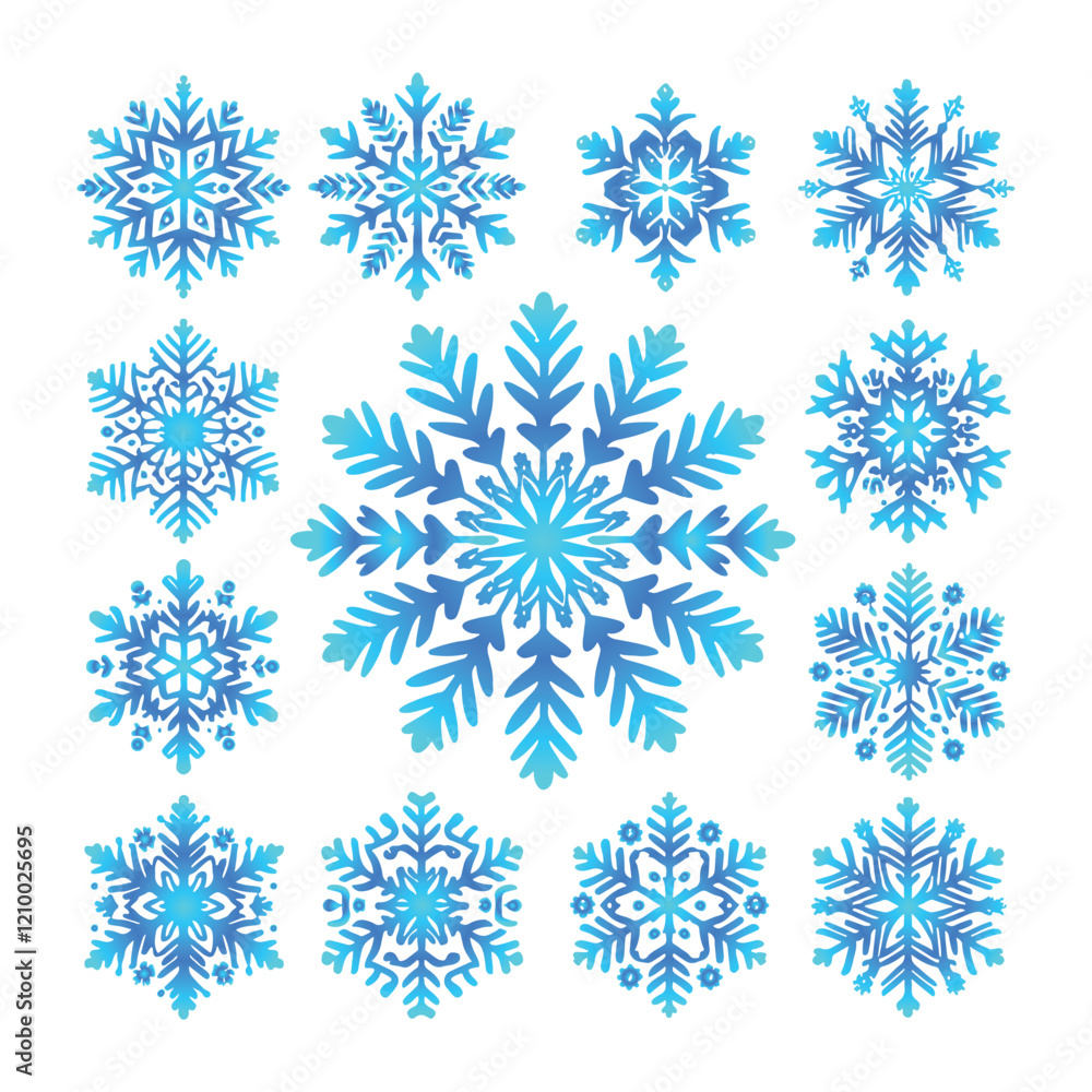 Snowflake vector design on a set with white background Snowflake vector design on a set with white background