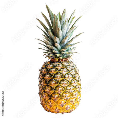 Fresh organic pineapple png on transparent background healthy food juicy fruit photo