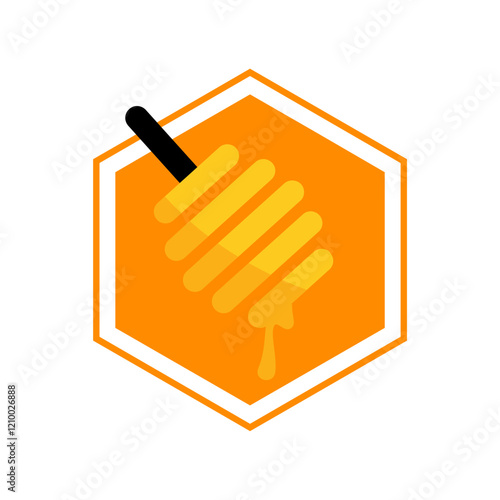 honey drip logo simple hexagonal