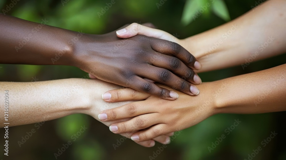 Diverse Hands Together Symbolizing Unity and Collaboration Diverse Hands Together Symbolizing Unity and Collaboration