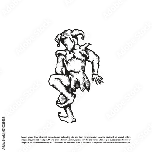 Funny and fool Jester clown with weird gesture vector illustration