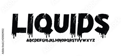 Melting and dripping graffiti-like font for modern grunge design.
