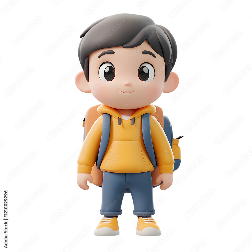 3D render of a cute and happy school boy isolated on transparent background 3D render of a cute and happy school boy isolated on transparent background