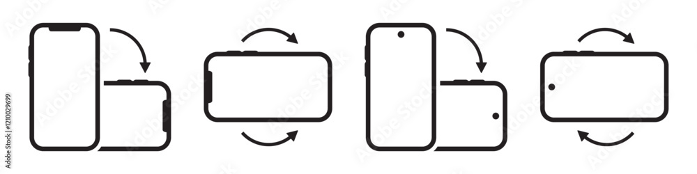 Phone rotate set icon, vector illustration Phone rotate set icon, vector illustration
