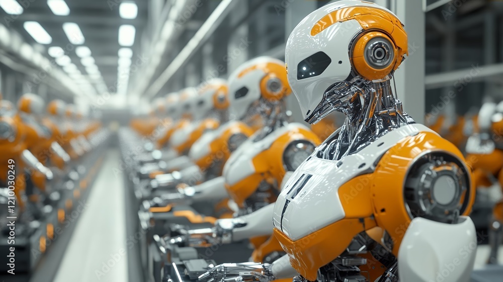 Future Factory Robots Automated Assembly Line Future Factory Robots Automated Assembly Line