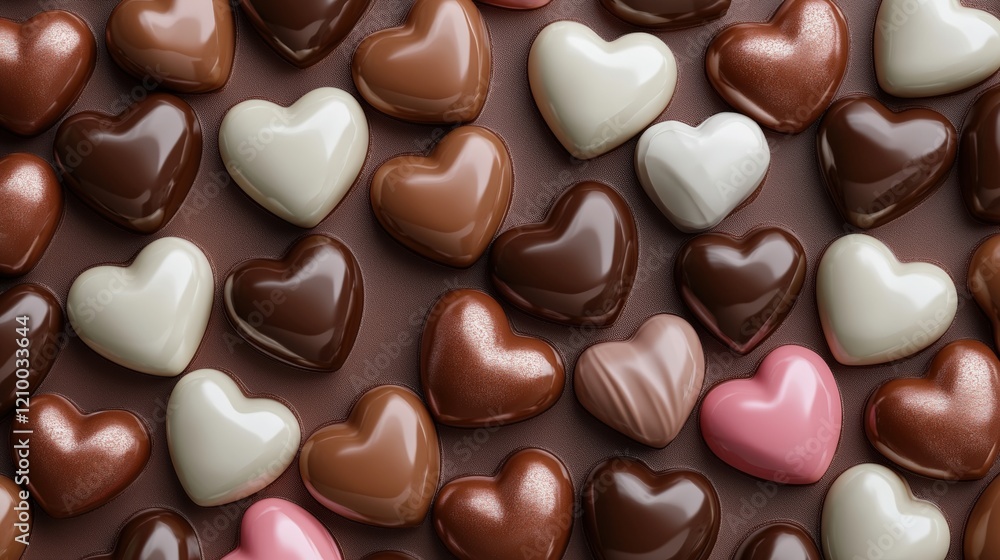 Assortment of Fine Chocolate Candies in Various Shapes and Colors, Perfect for Gifting on Special Occasions