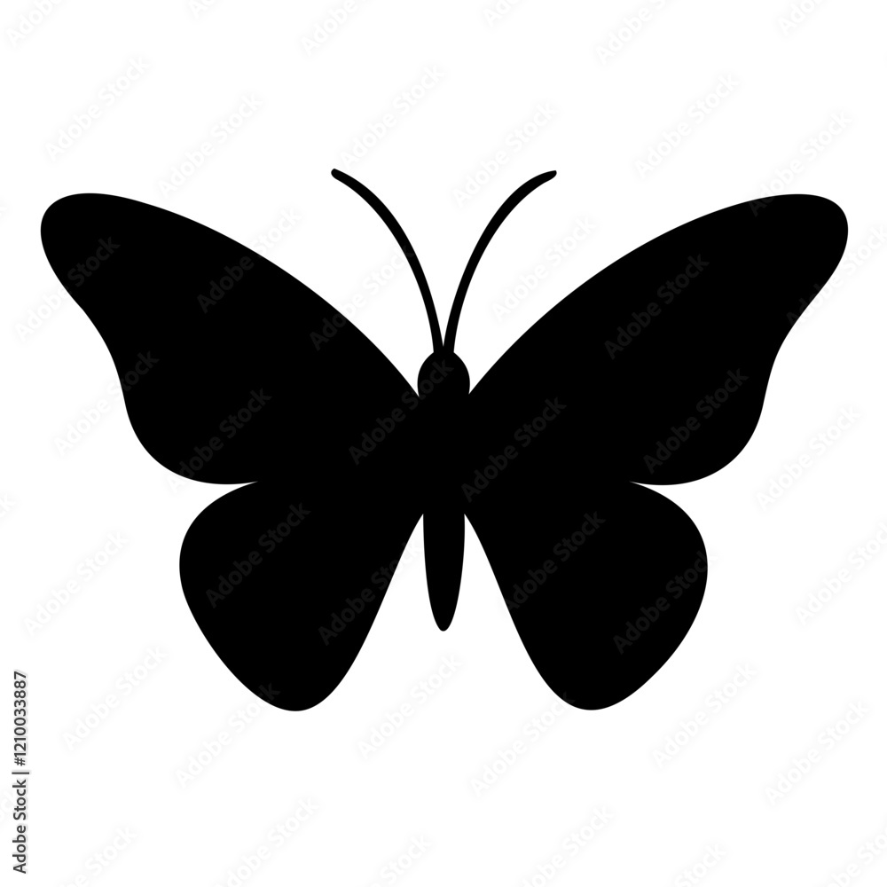 Elegant Butterfly Silhouette Premium Black Vector Design on Transparent Backgrounds Elegant Butterfly Silhouette Premium Black Vector Design on Transparent Backgrounds