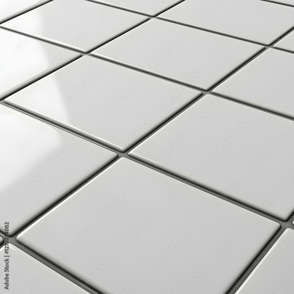 Obraz premium A square 1:1 white minimalist background with a precise modern grid pattern, highlighted by soft gray accents and subtle shadow effects for depth