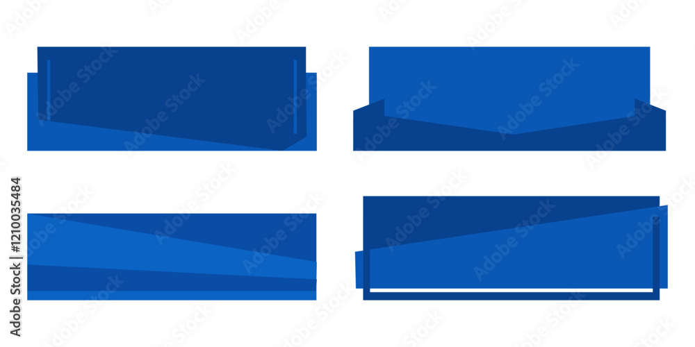 Set of blue headline signs isolated on white background vector. Set of blue headline signs isolated on white background vector.