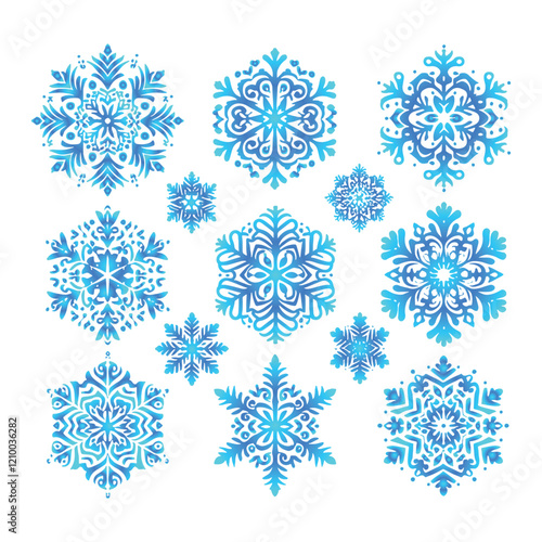 Snowflake vector design on a set with white background