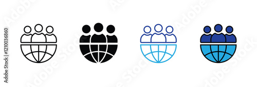 Business thin line icon set. Teamwork process symbols in flat. Customer search and care signs isolated on white. Leadership and creative icon in black. Vector illustration for graphic design, Web, UI.