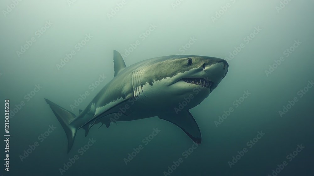 Fototapeta premium Great white shark underwater ocean wildlife documentary