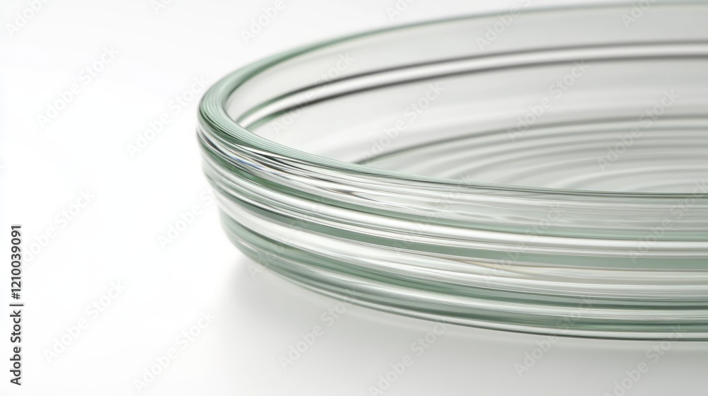 Stacked glass petri dishes on white background, lab research Stacked glass petri dishes on white background, lab research