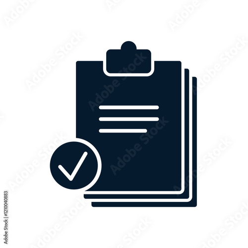 Document, check mark. Compliance concept. Vector linear icon isolated on white background.