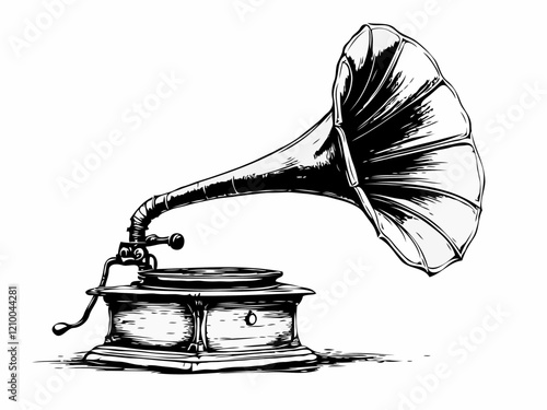 gramophone vinyl ready vector illustration