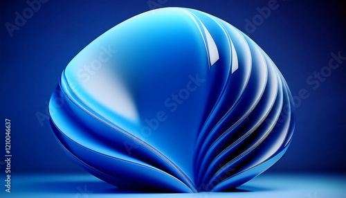 Futuristic abstract 3D design featuring sleek, flowing blue curves with a glossy reflective surface, showcasing a vibrant, modern, and elegant aesthetic for digital art, wallpapers, and creative inspi