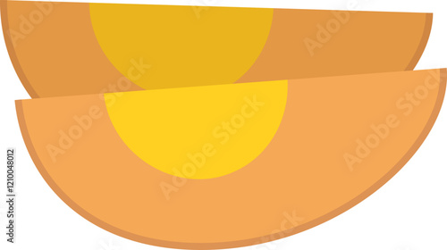 Spiced corned egg.
Soy Sauce Braised Egg.
Sliced Braised Egg.
Traditional spiced corned egg flat icon vector isolated.
Transparent background.
