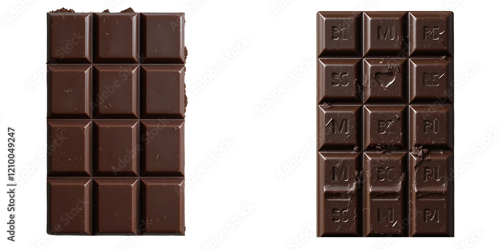 Set of chocolate bar isolated on white background Set of chocolate bar isolated on white background