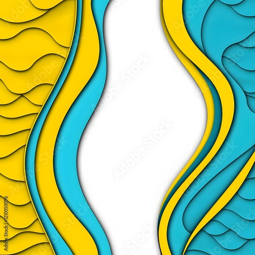 Yellow and blue minimalist background with smooth blending, where the two colors seamlessly transition into each other, creating a calming and harmonious effect in a 16:9 aspect ratio photo