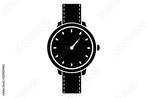 classic hand watch icon silhouette vector