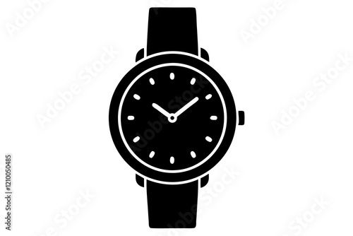 classic hand watch icon silhouette vector